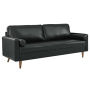 Valour 81" Leather Sofa - Black