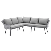 Endeavor Outdoor Patio Wicker Rattan Sectional Sofa - Gray Gray