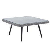 Endeavor Outdoor Patio Wicker Rattan Square Coffee Table - Gray