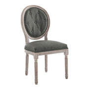Arise Vintage French Upholstered Fabric Dining Side Chair - Natural Gray