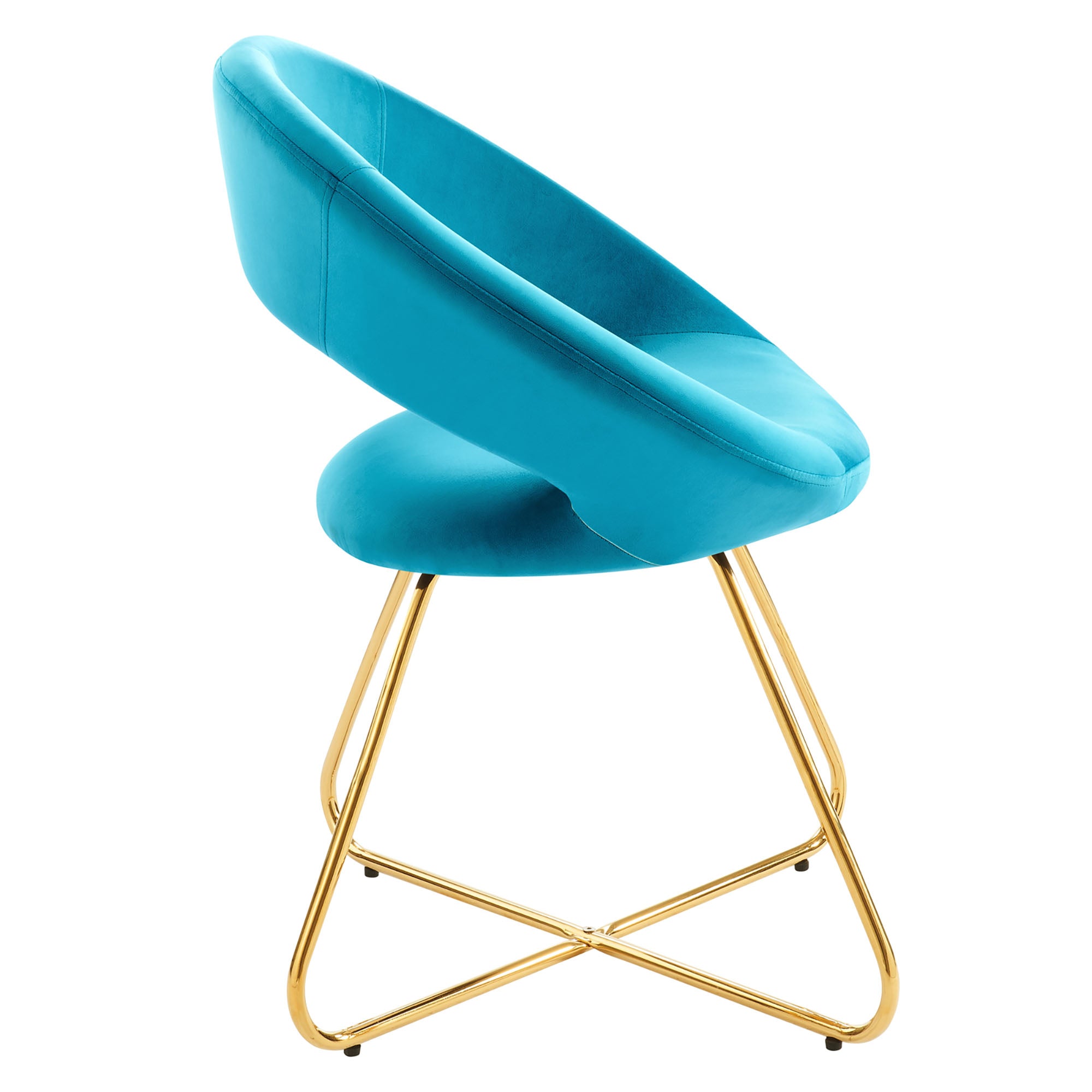 Nouvelle Performance Velvet Dining Chair Set of 2 - Gold Emerald