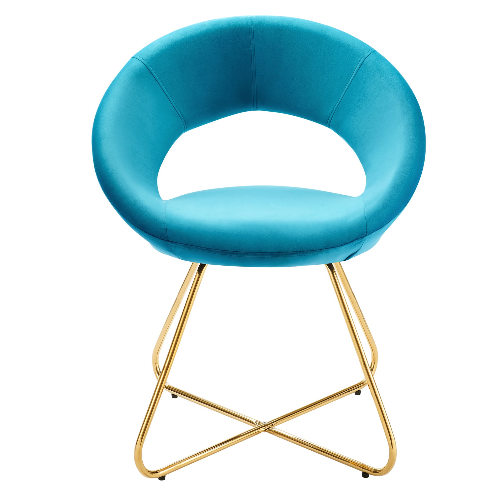 Nouvelle Performance Velvet Dining Chair Set of 2 - Gold White
