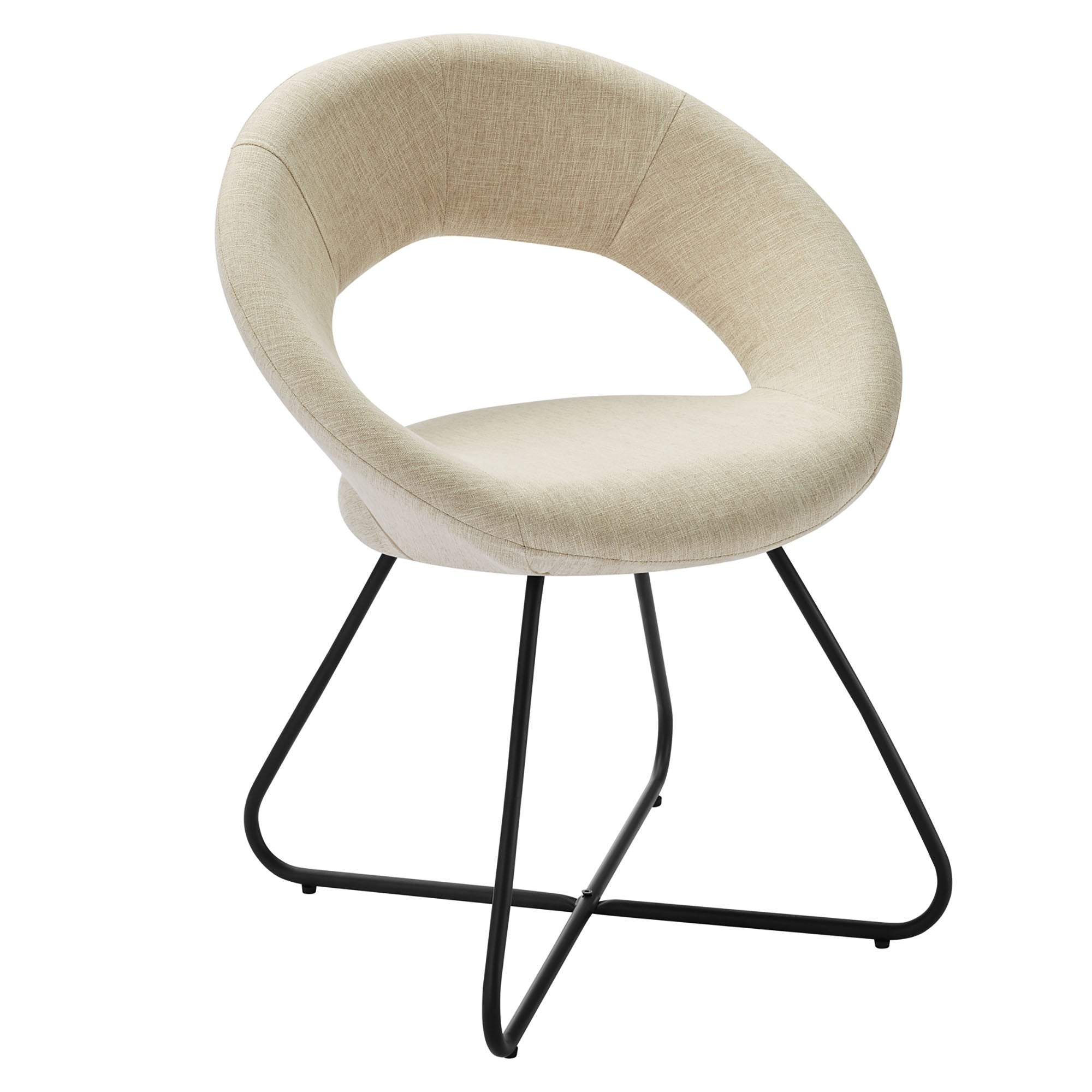 Nouvelle Upholstered Fabric Dining Chair Set of 2 - Black White
