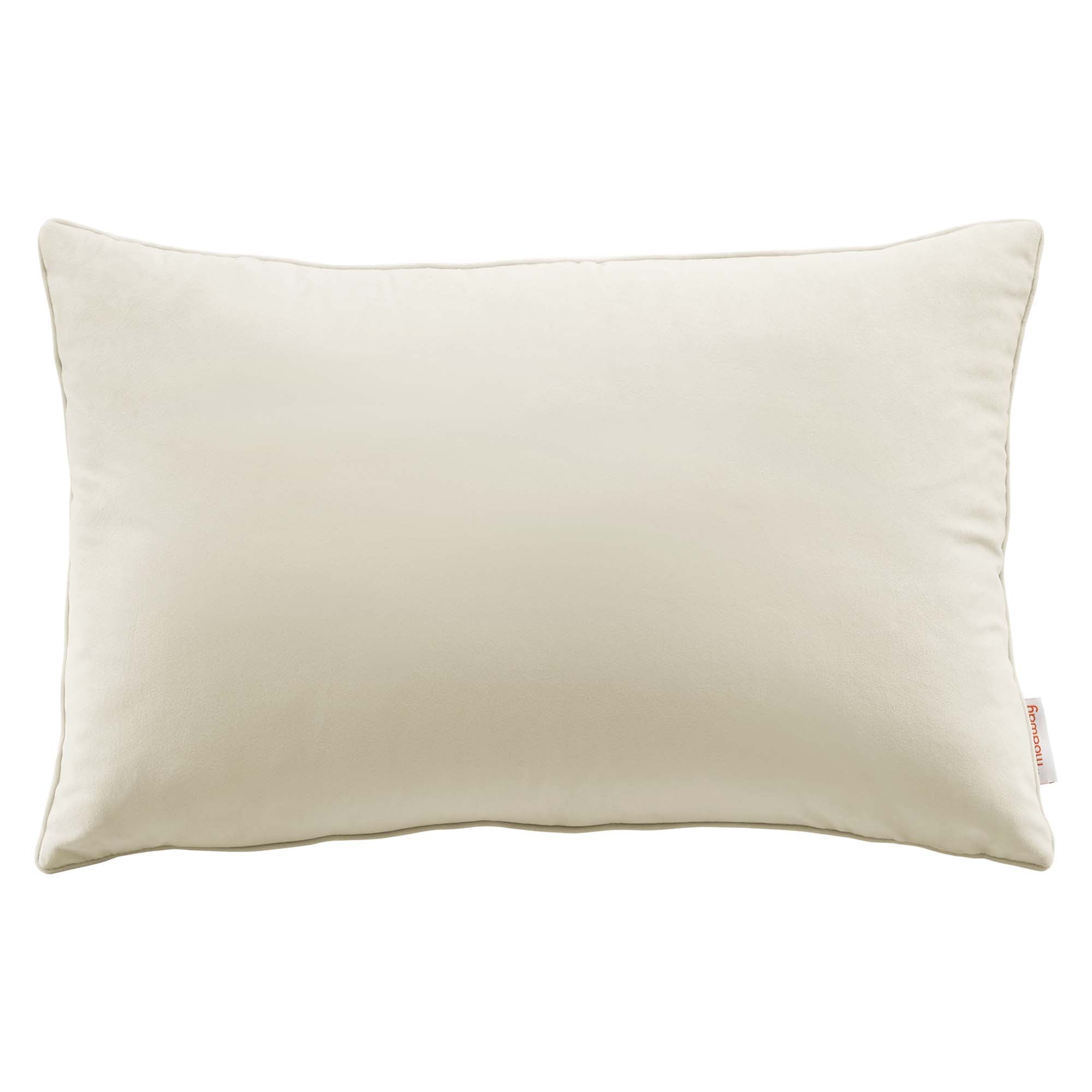 Enhance 24" Lumbar Performance Velvet Throw Pillow - Ivory