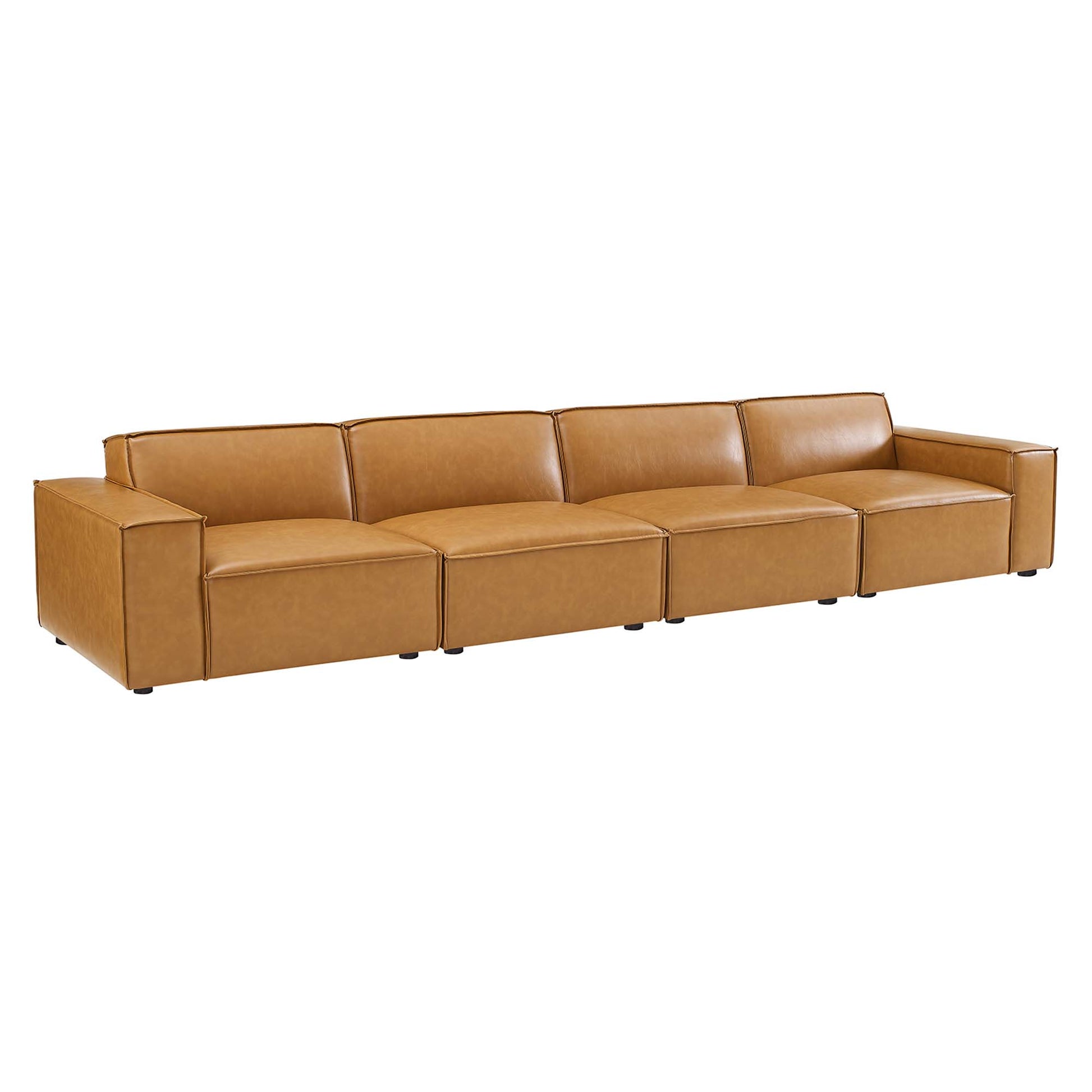 Restore Vegan Leather 4-Piece Sofa - Tan