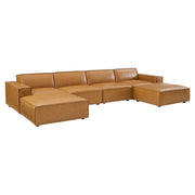 Restore 6-Piece Vegan Leather Sectional Sofa - Tan