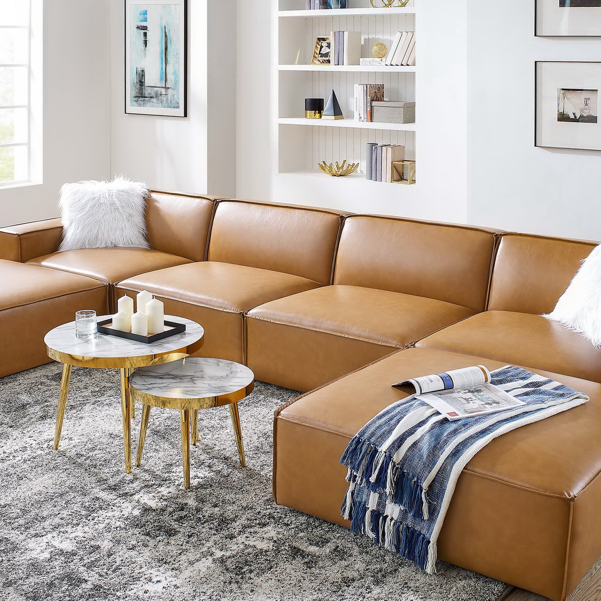 Restore 6-Piece Vegan Leather Sectional Sofa