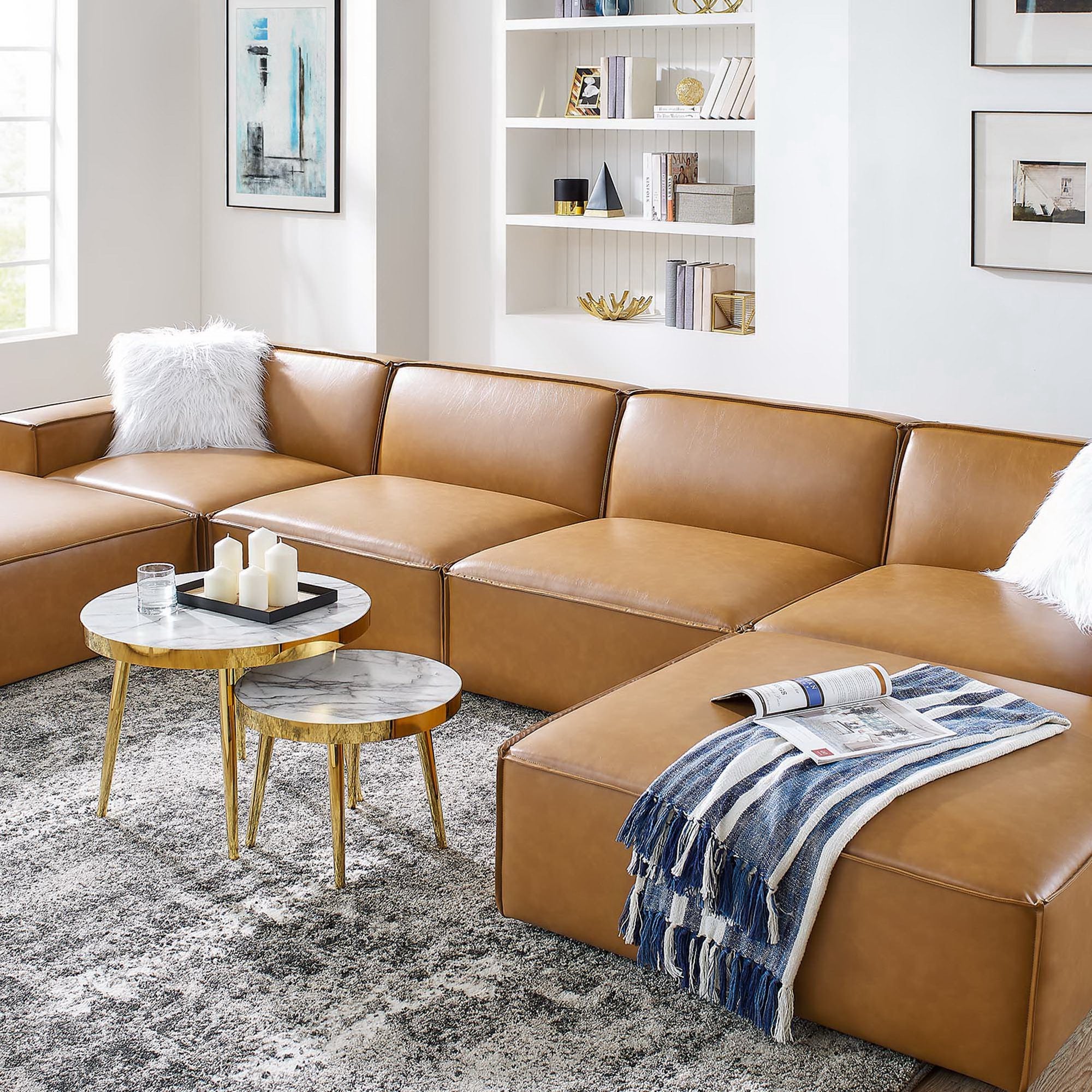 Restore 6-Piece Vegan Leather Sectional Sofa