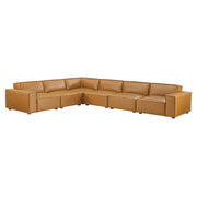 Restore 6-Piece Vegan Leather Sectional Sofa - Tan