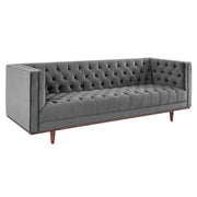 Elation Tufted Performance Velvet Sofa - Gray