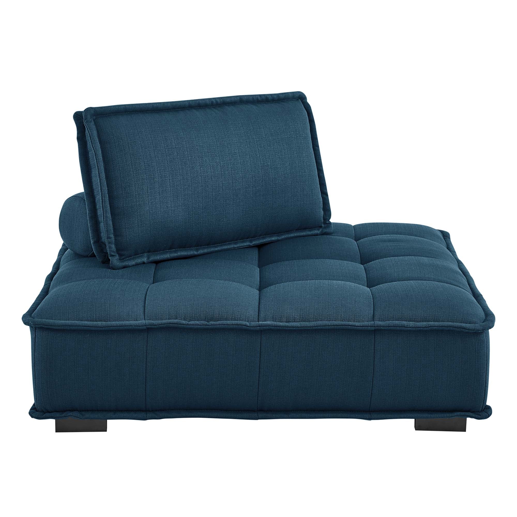 Saunter Tufted Fabric Armless Chair - Gray