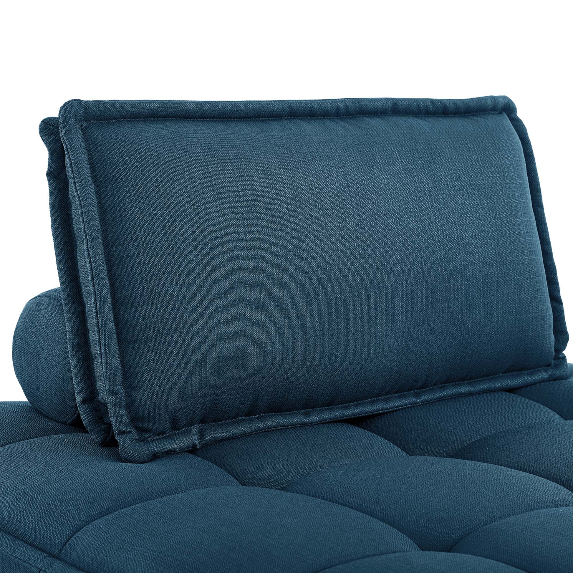 Saunter Tufted Fabric Armless Chair - Light Gray