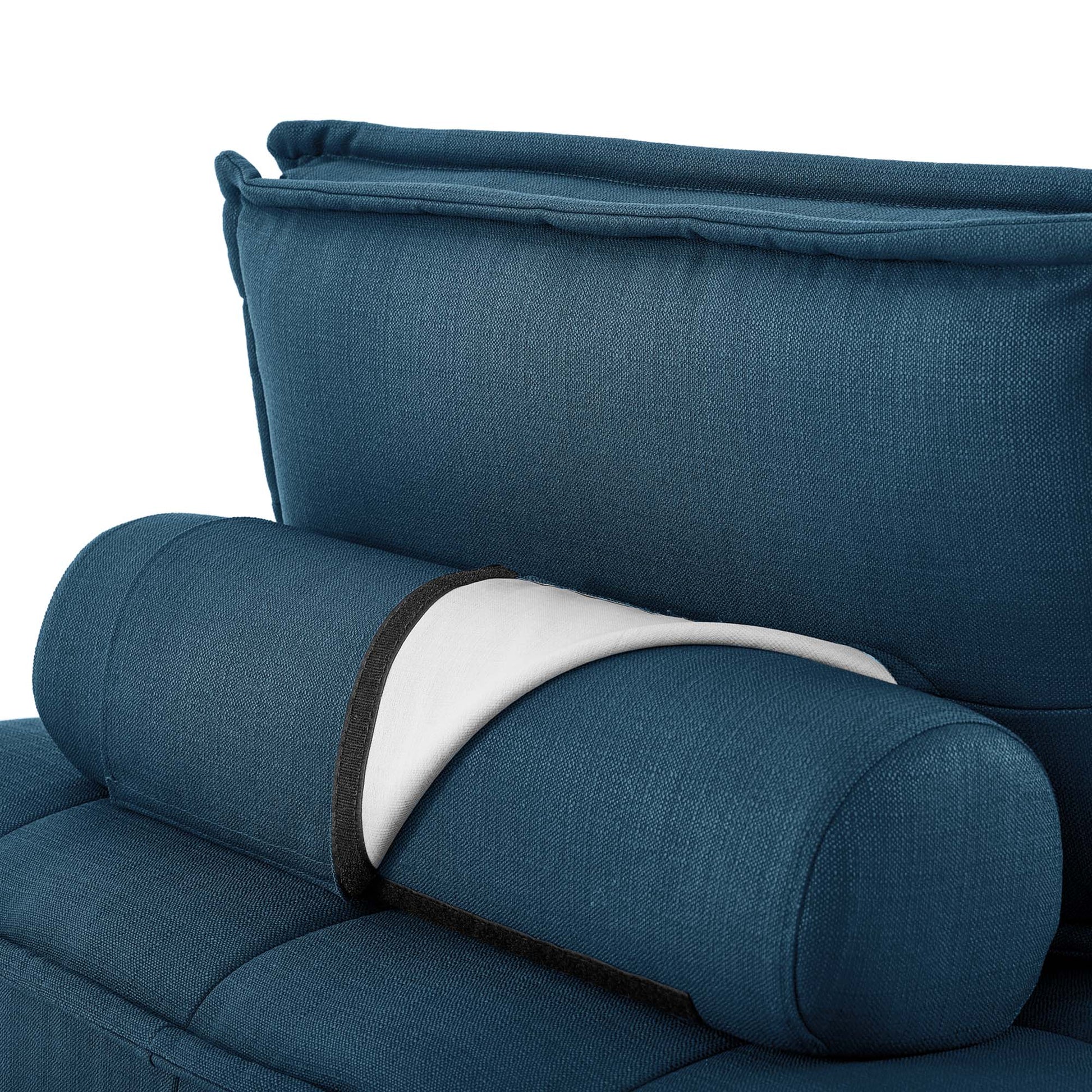 Saunter Tufted Fabric Armless Chair - White