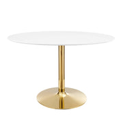 Verne 48" Oval Dining Table - Gold White