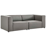 Mingle Vegan Leather 2-Piece Sectional Sofa Loveseat - Gray