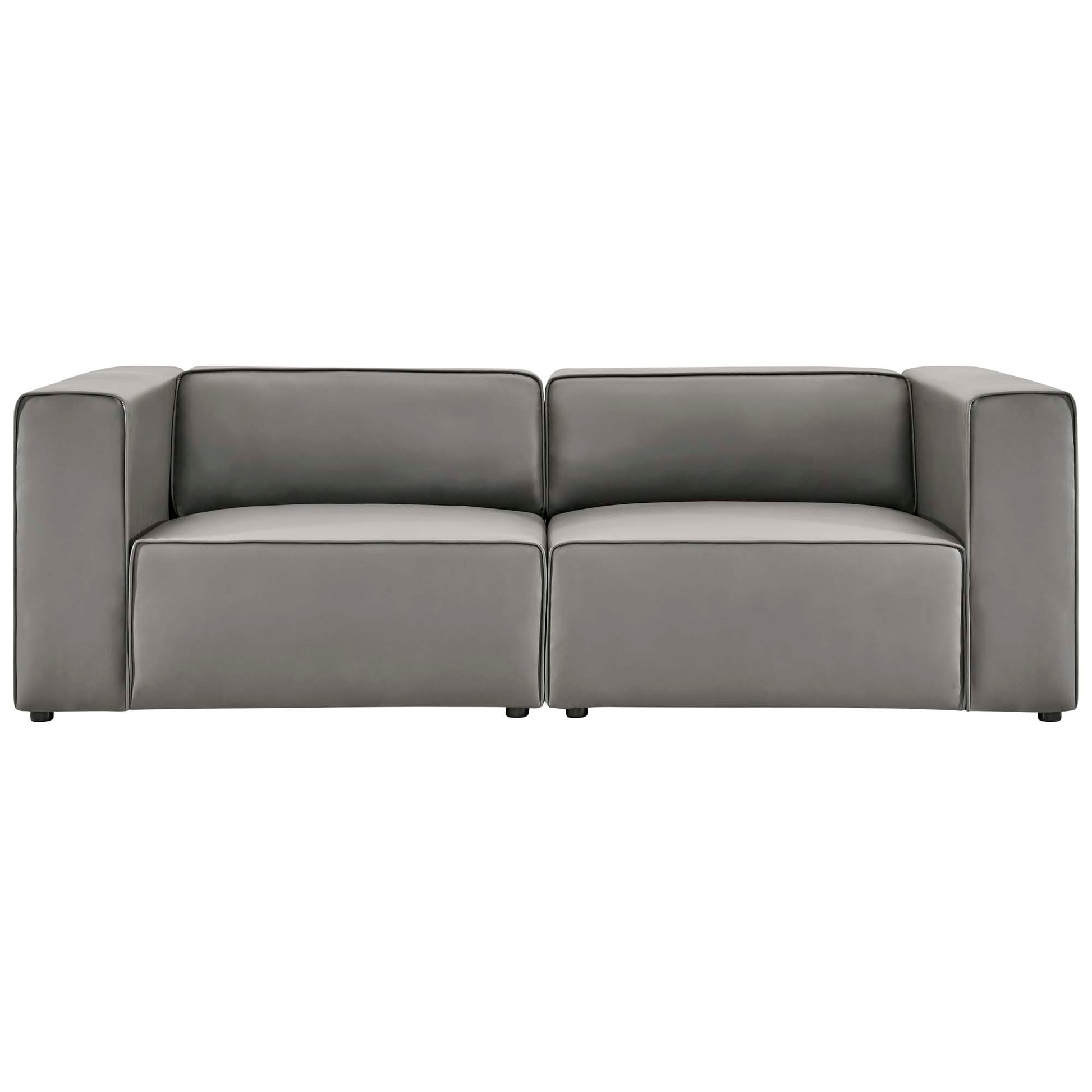 Mingle Vegan Leather 2-Piece Sectional Sofa Loveseat - Tan