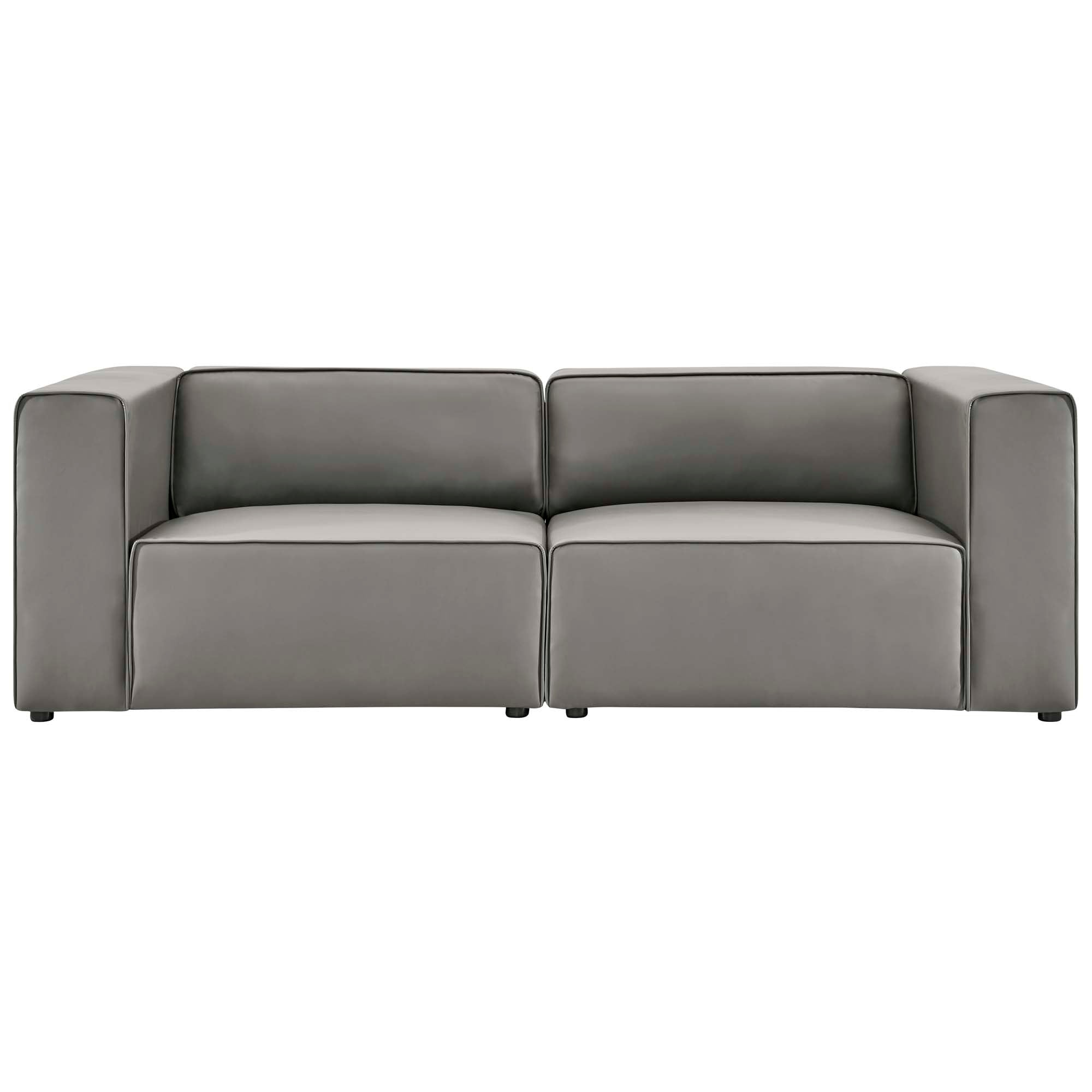 Mingle Vegan Leather 2-Piece Sectional Sofa Loveseat - Tan