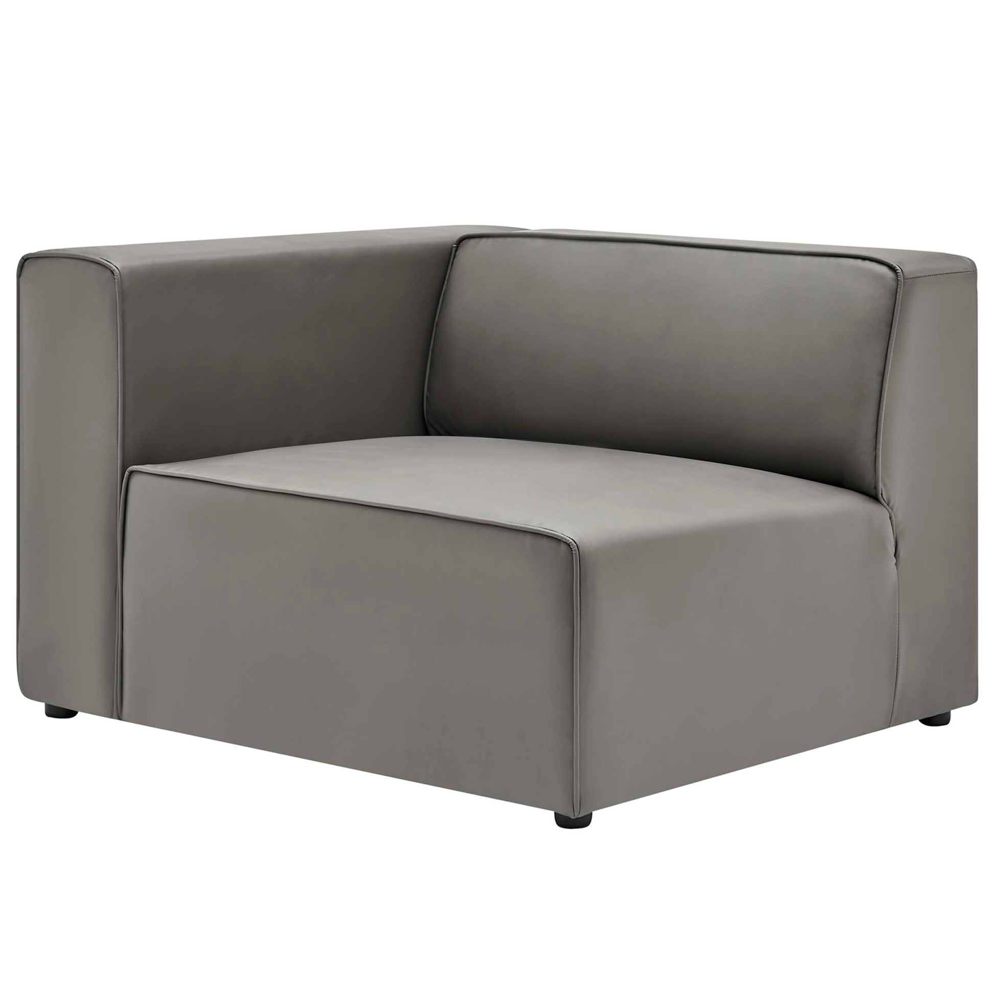 Mingle Vegan Leather 4-Piece Sectional Sofa - White