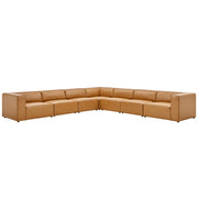 Mingle 7-Piece Vegan Leather Sectional Sofa - Tan