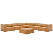 Mingle Vegan Leather 8-Piece Sectional Sofa Set - Tan