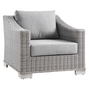 Conway Outdoor Patio Wicker Rattan Armchair - Light Gray Gray