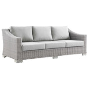 Conway Outdoor Patio Wicker Rattan Sofa - Light Gray Gray