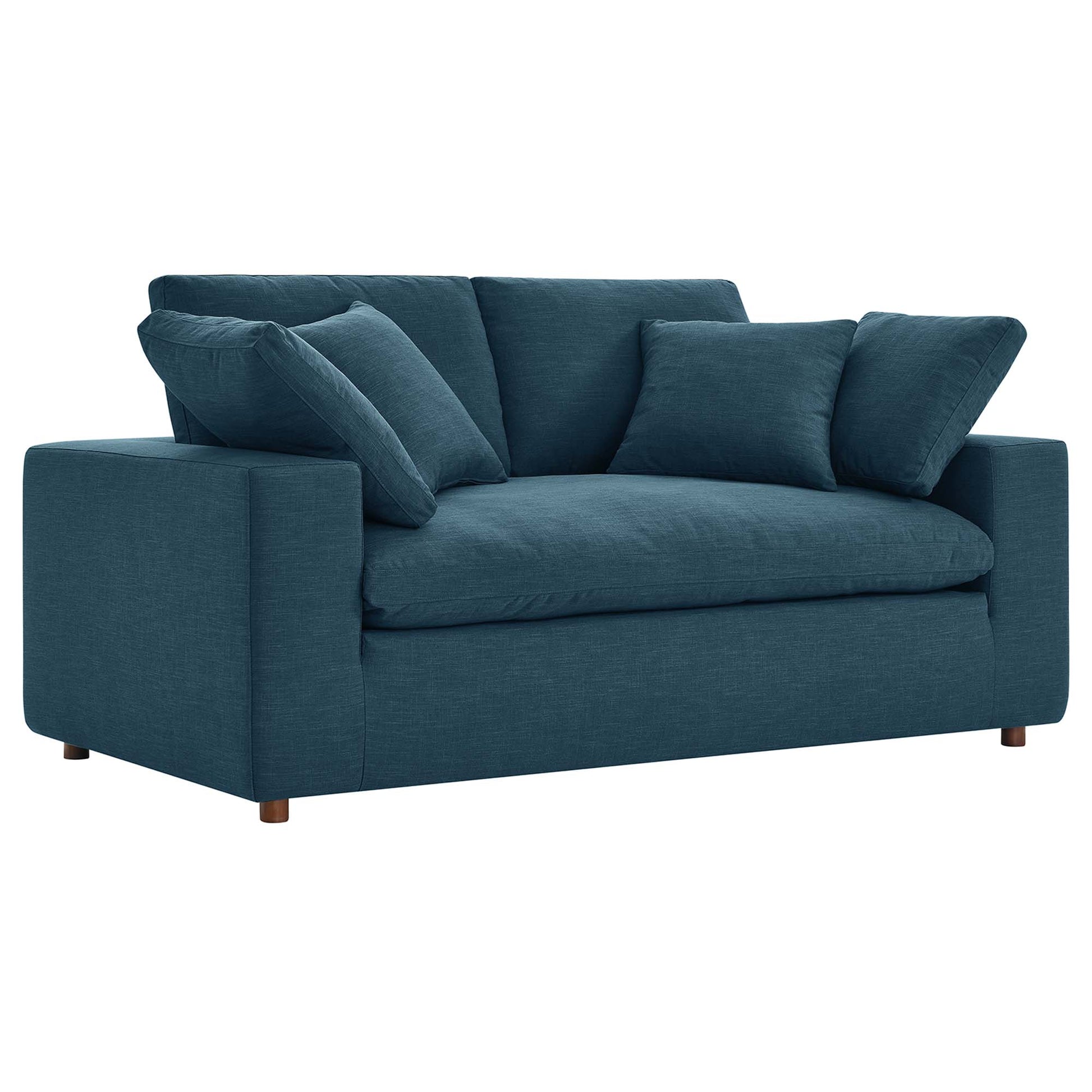 Commix Down Filled Overstuffed Loveseat - Azure
