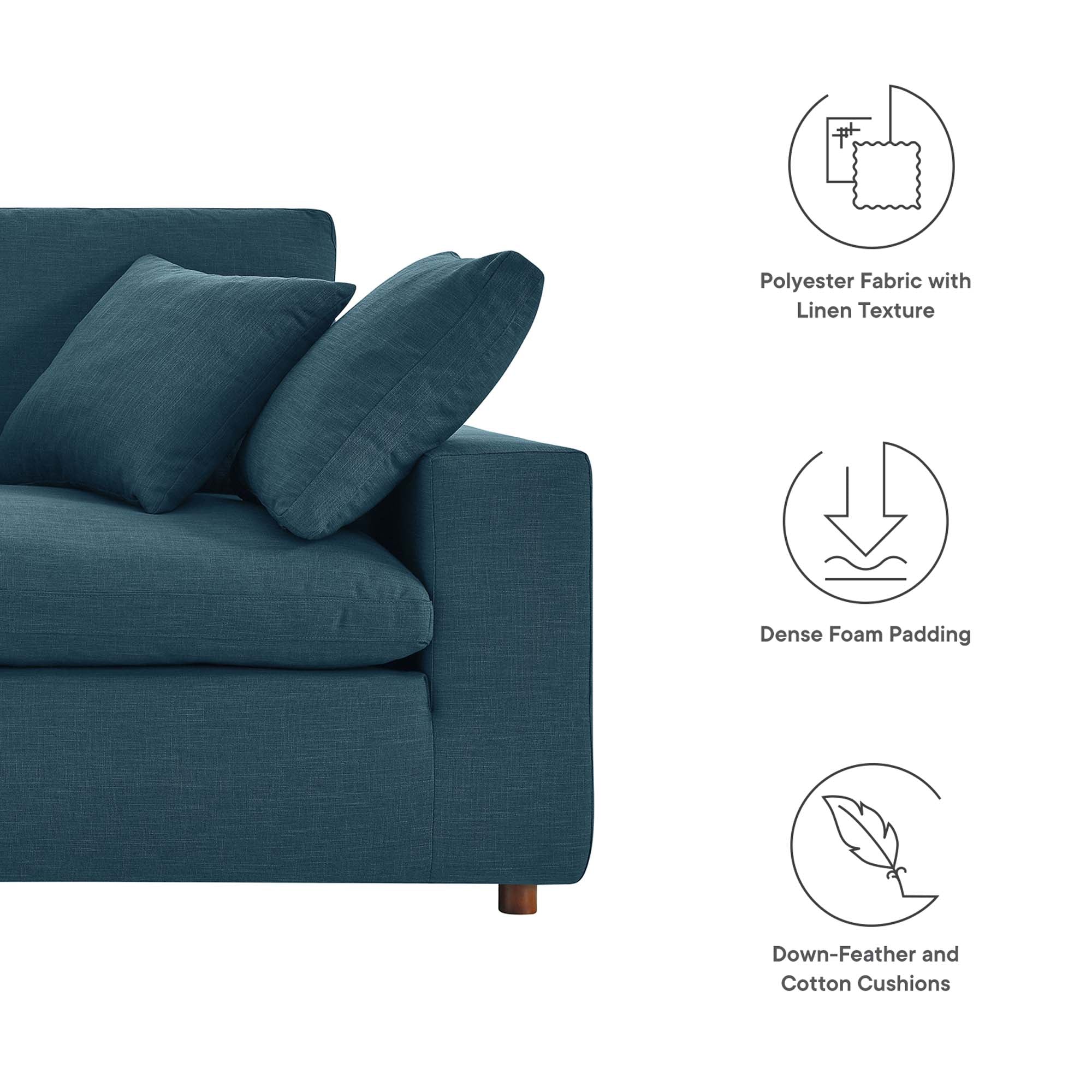 Commix Down Filled Overstuffed Loveseat - Gray