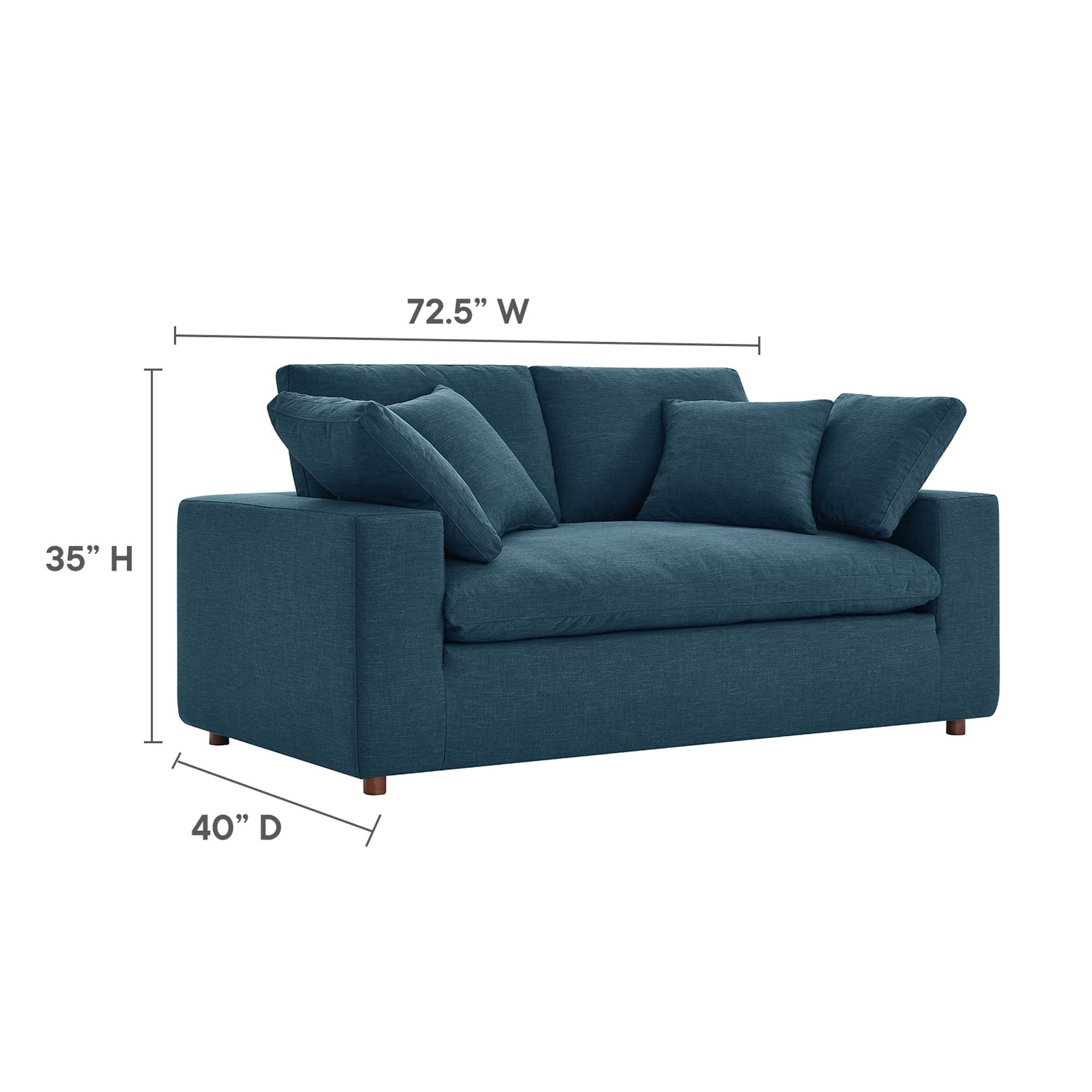Commix Down Filled Overstuffed Loveseat - Black