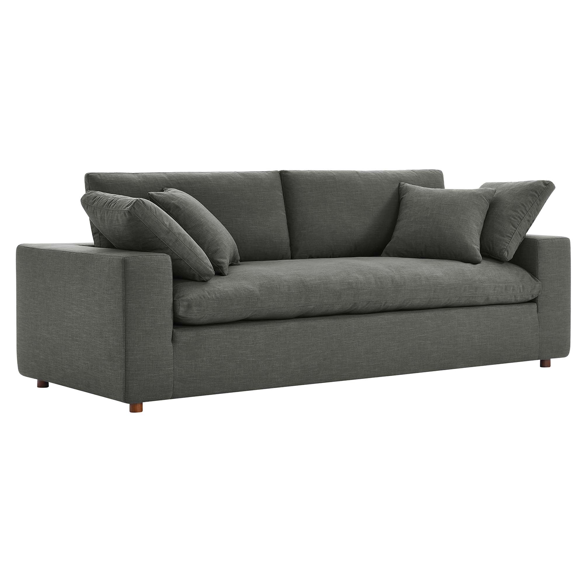 Commix Down Filled Overstuffed Sofa - Gray