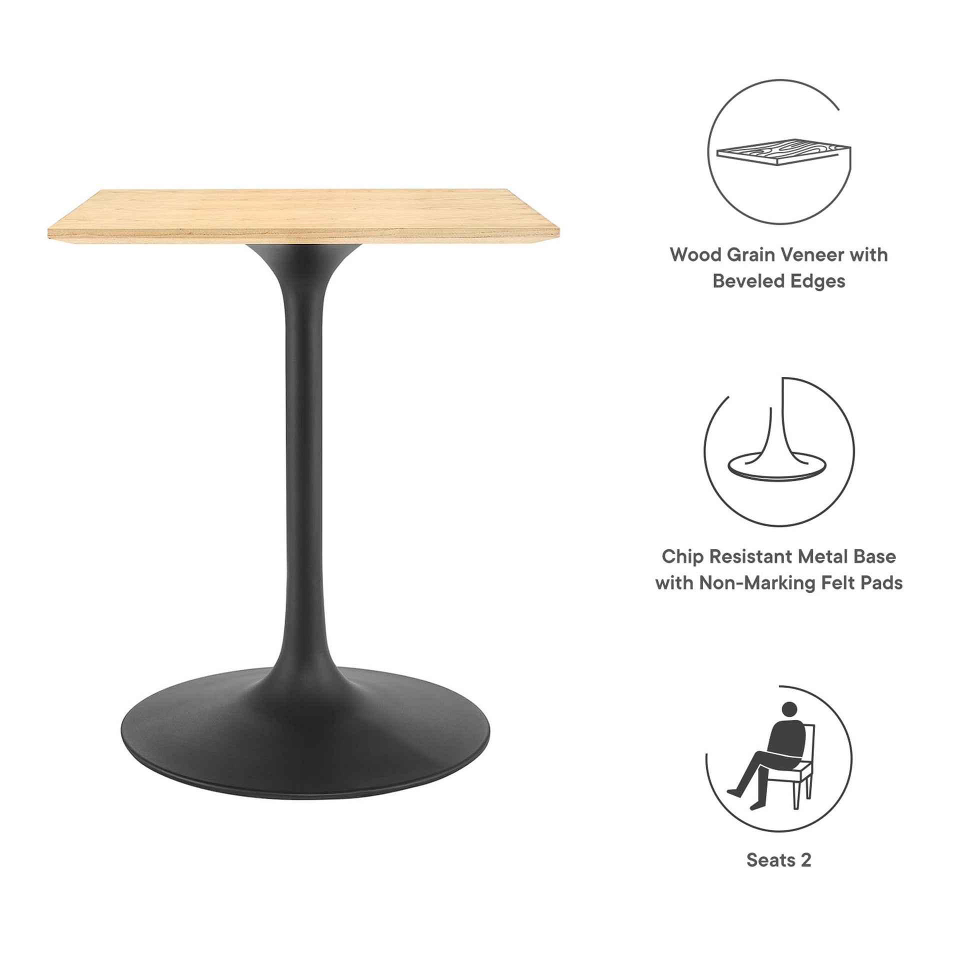 Lippa 24" Square Wood Dining Table