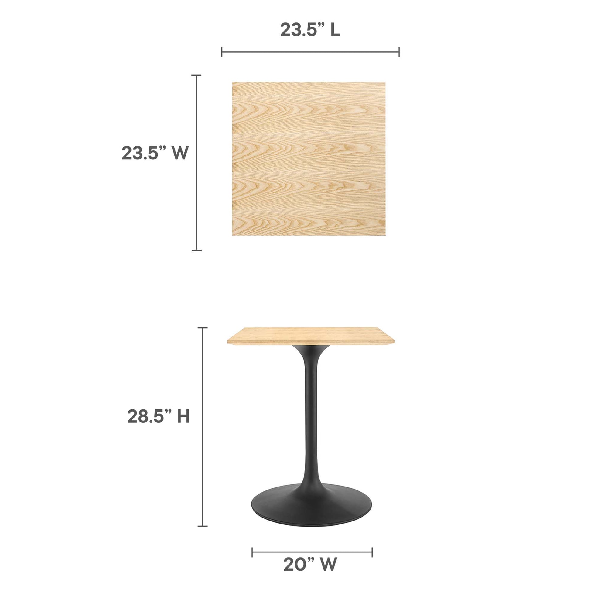 Lippa 24" Square Wood Dining Table