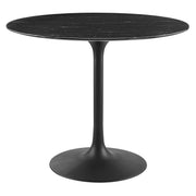 Lippa 36" Round Faux Marble Dining Table - Black Black