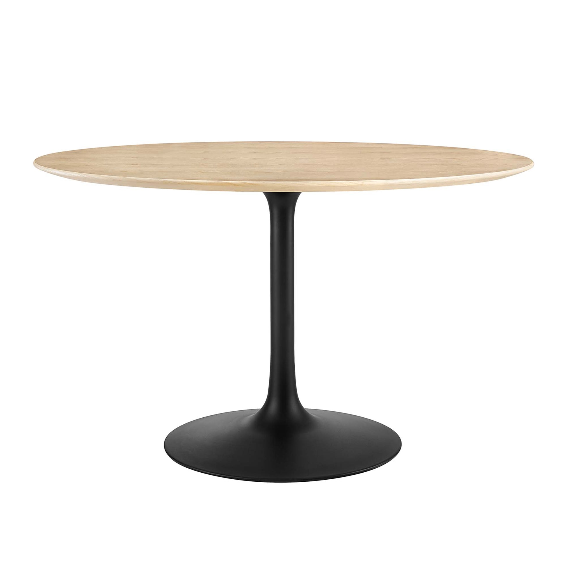 Lippa 48" Round Wood Dining Table - Black Natural
