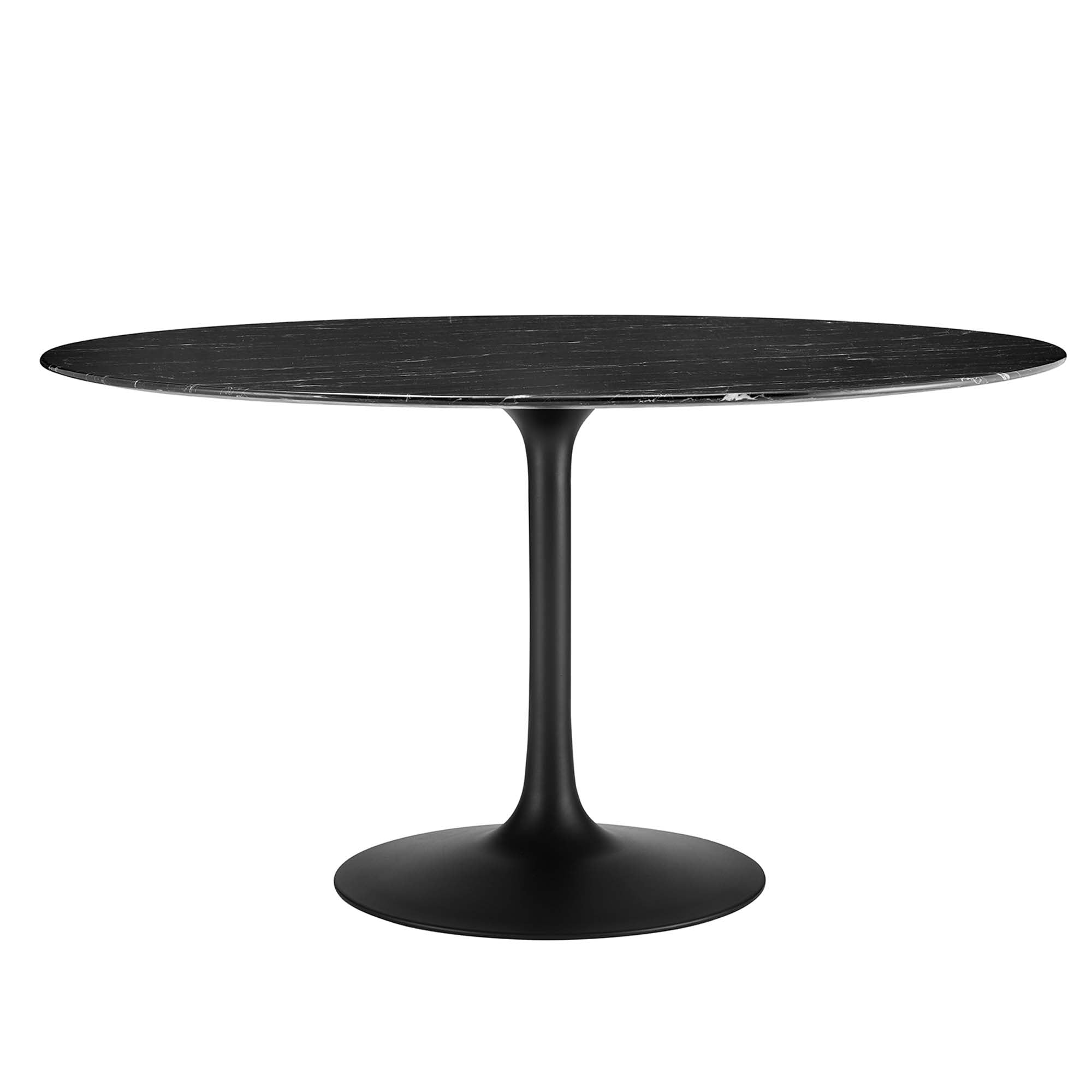 Lippa 54" Round Faux Marble Dining Table - Black Black