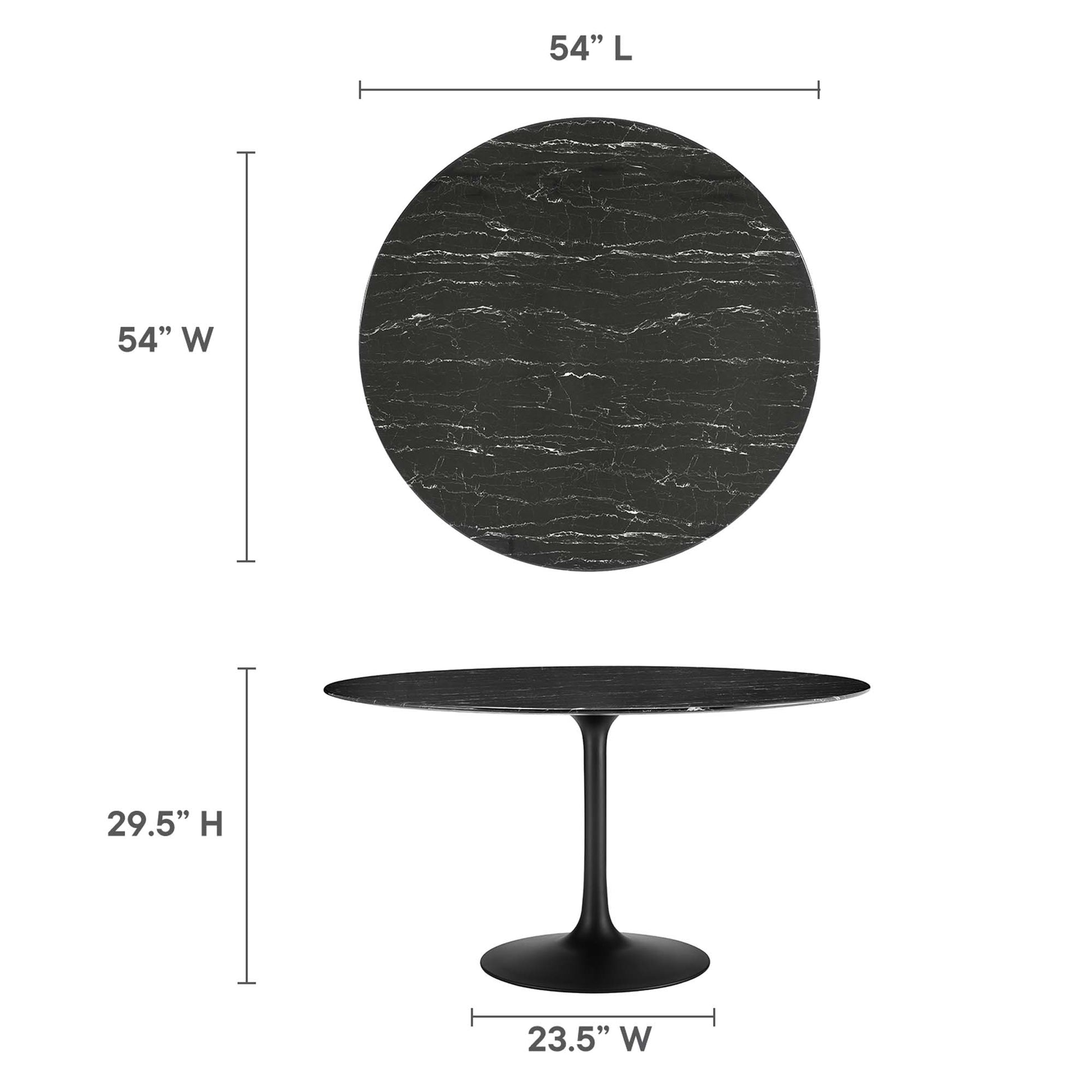 Lippa 54" Round Faux Marble Dining Table