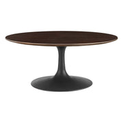 Lippa 36" Round Wood Coffee Table - Black Cherry Walnut