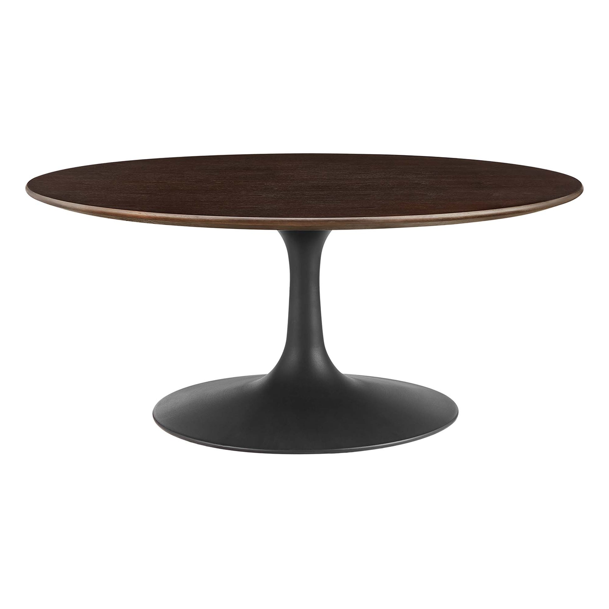 Lippa 36" Round Wood Coffee Table - Black Cherry Walnut