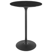 Lippa 28" Round Faux Marble Bar Table - Black Black