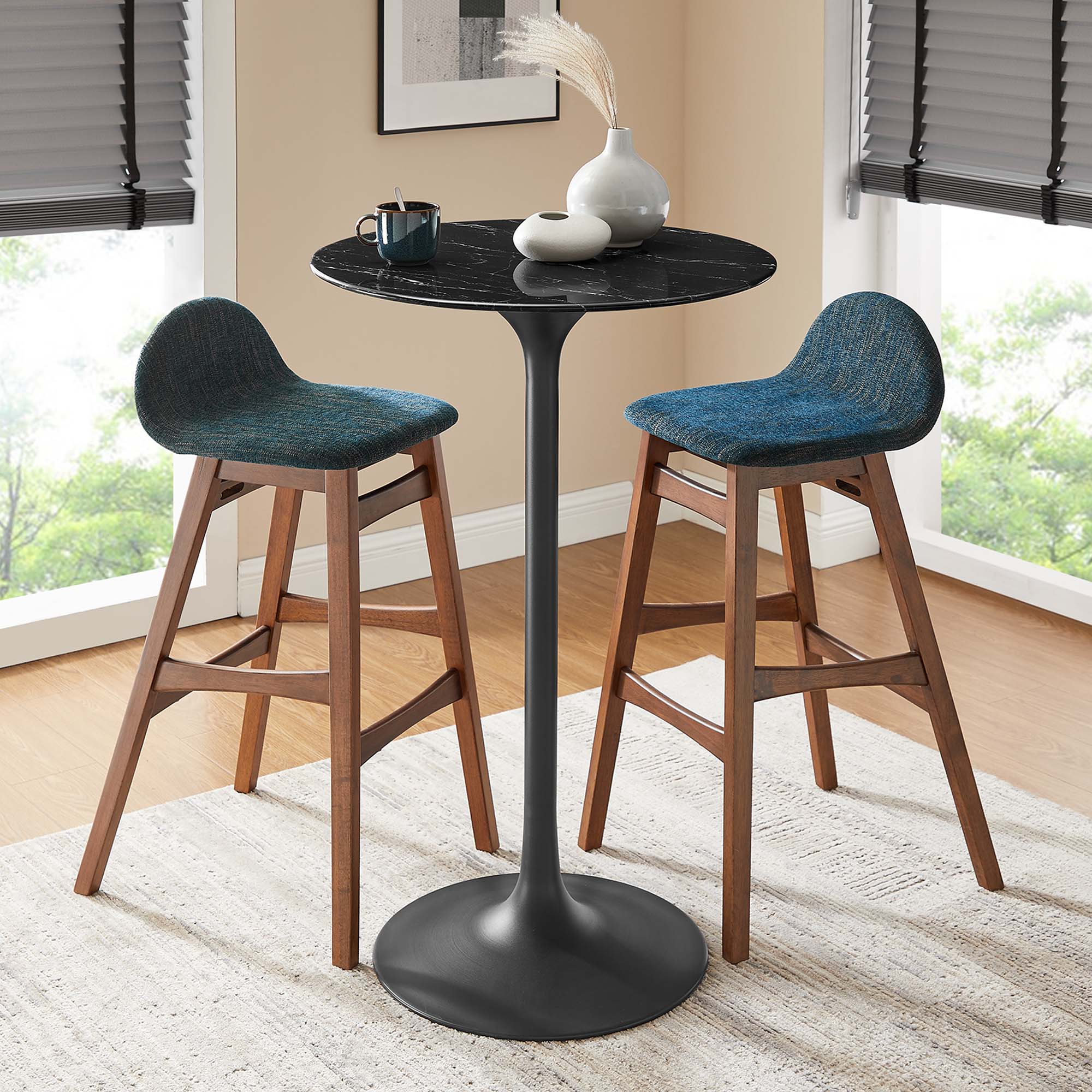 Lippa 28" Round Faux Marble Bar Table