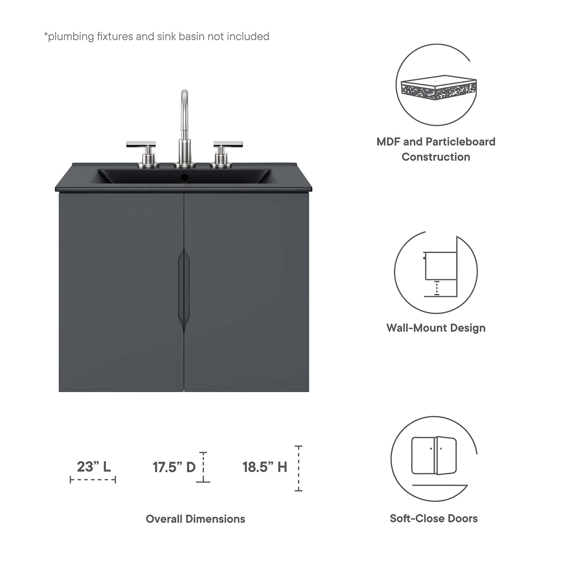 Vitality Bathroom Cabinet Basin Not Included - White