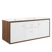 Transmit 48" Wall-Mount Bathroom Vanity - Walnut White