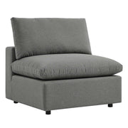 Commix Overstuffed Outdoor Patio Armless Chair - Charcoal