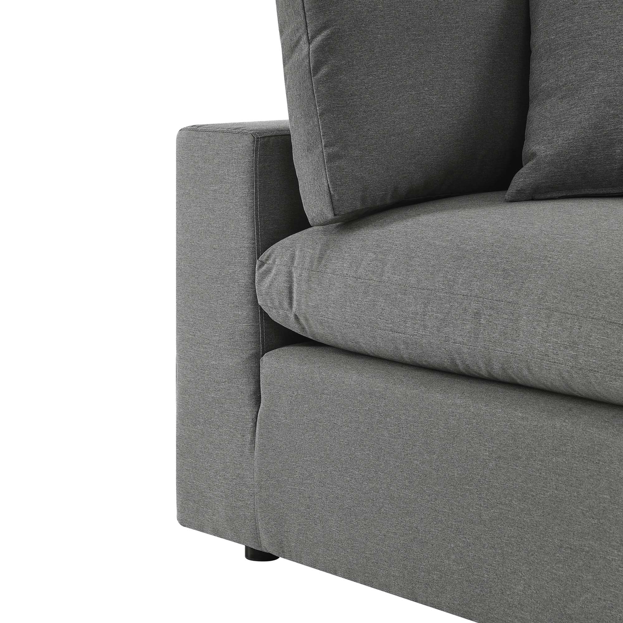 Commix Overstuffed Outdoor Patio Corner Chair - White