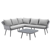Endeavor Wicker Rattan Outdoor Patio Wicker Rattan Seating Set - Gray Gray