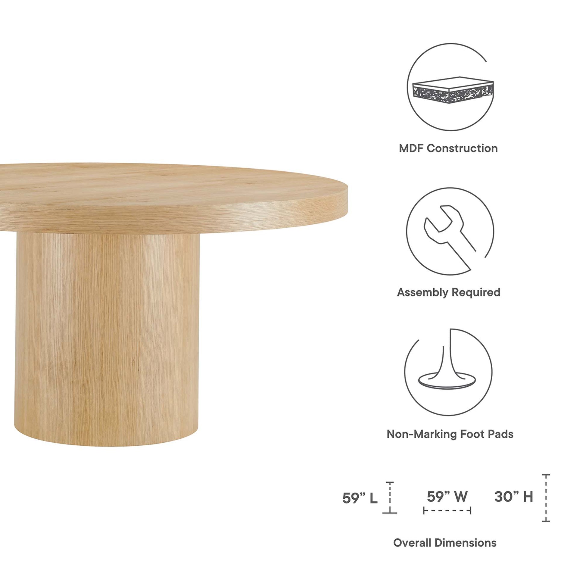 Gratify 60" Round Dining Table - Walnut