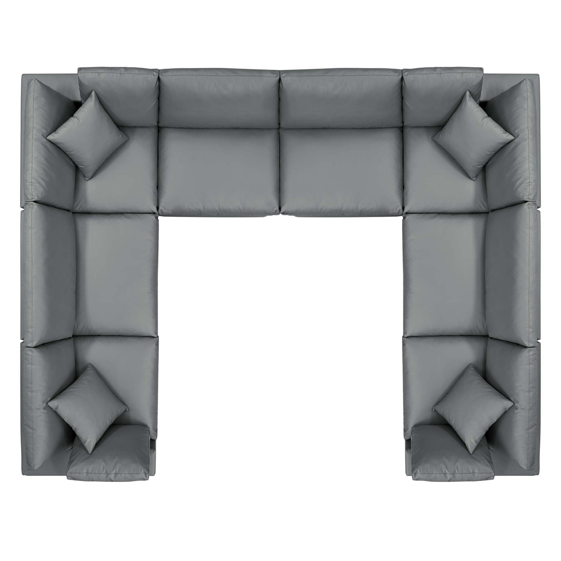 Commix Down Filled Overstuffed Vegan Leather 8-Piece Sectional Sofa