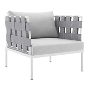 Harmony Sunbrella® Outdoor Patio Aluminum Armchair - Gray Gray