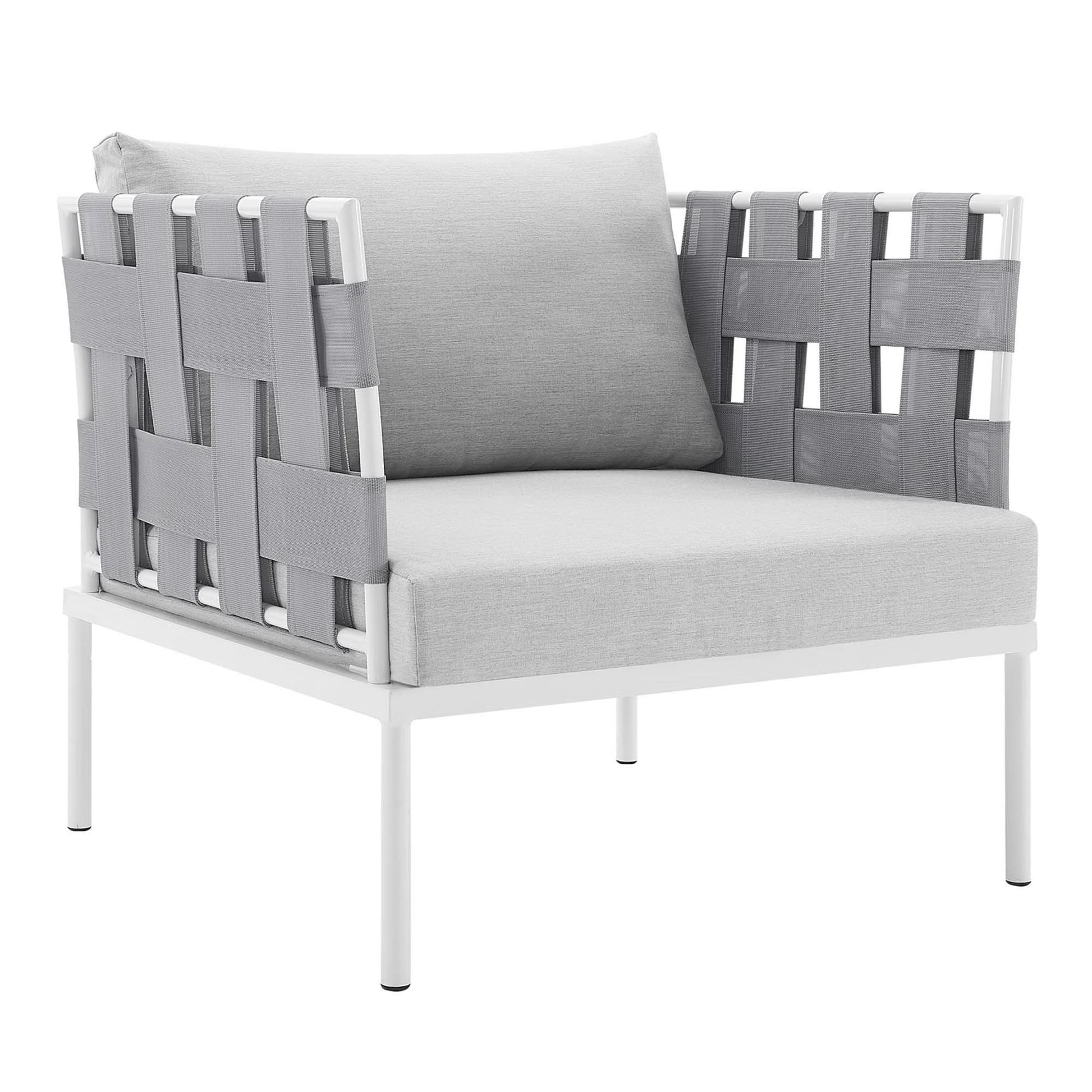 Harmony Sunbrella® Outdoor Patio Aluminum Armchair - Gray Gray