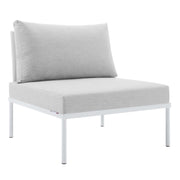 Harmony Sunbrella® Outdoor Patio Aluminum Armless Chair - White Gray